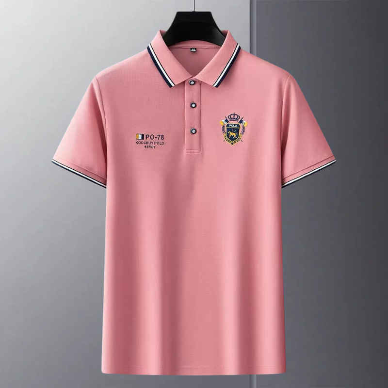 Klassisches Herren Poloshirt mit Wappen-Stickerei