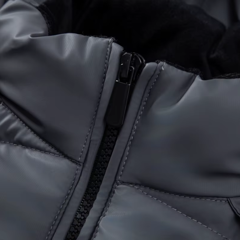 Herren Hybrid-Strickjacke mit Stepp-Front & Kapuze