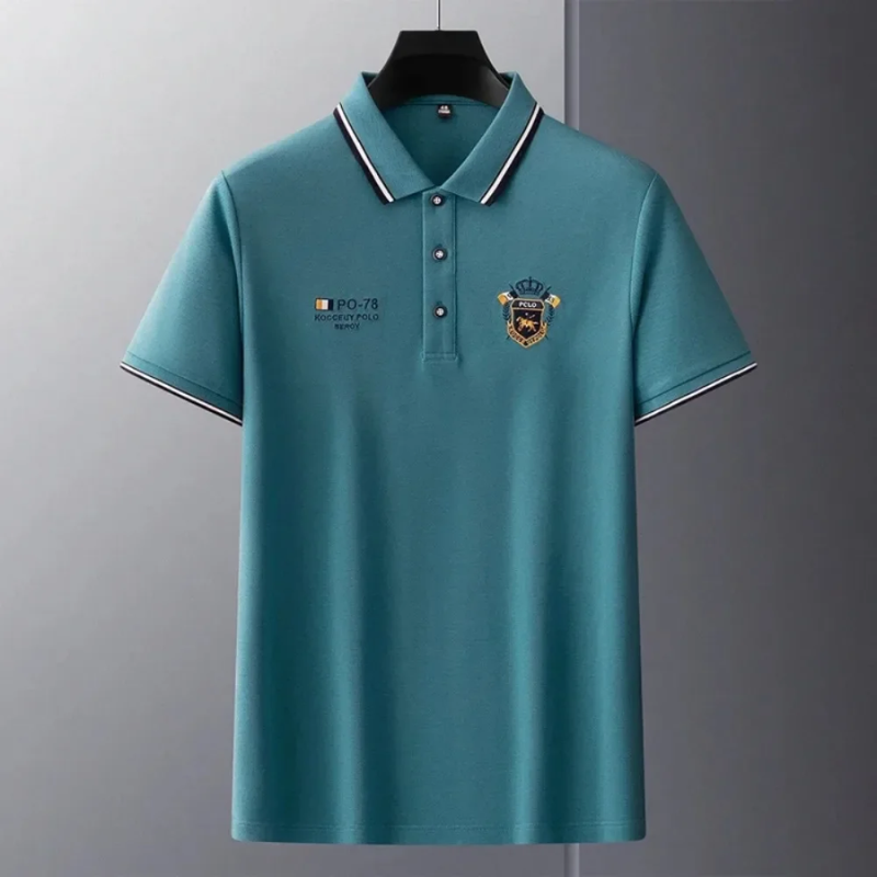 Klassisches Herren Poloshirt mit Wappen-Stickerei