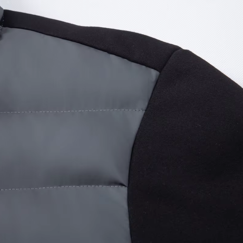 Herren Hybrid-Strickjacke mit Stepp-Front & Kapuze