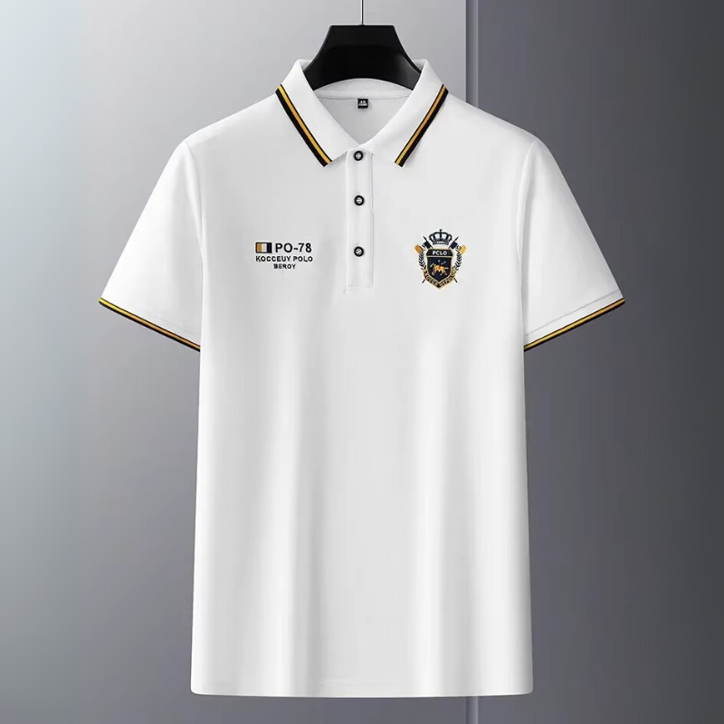 Klassisches Herren Poloshirt mit Wappen-Stickerei