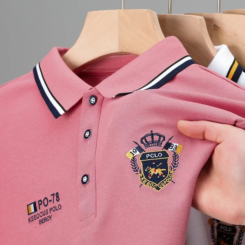 Klassisches Herren Poloshirt mit Wappen-Stickerei