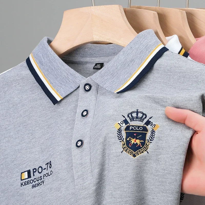 Klassisches Herren Poloshirt mit Wappen-Stickerei