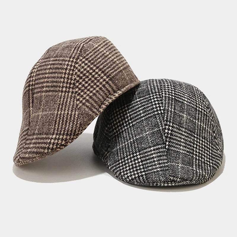 Klassische Herren Schiebermütze im Karo-Design