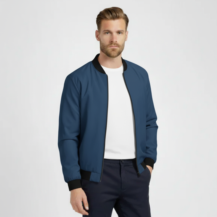 Leichte Herren Bomberjacke im Clean-Look