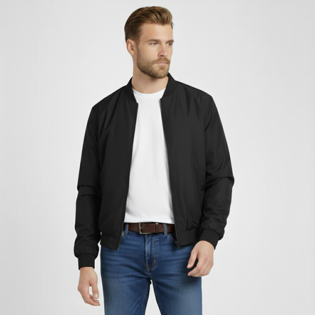 Leichte Herren Bomberjacke im Clean-Look