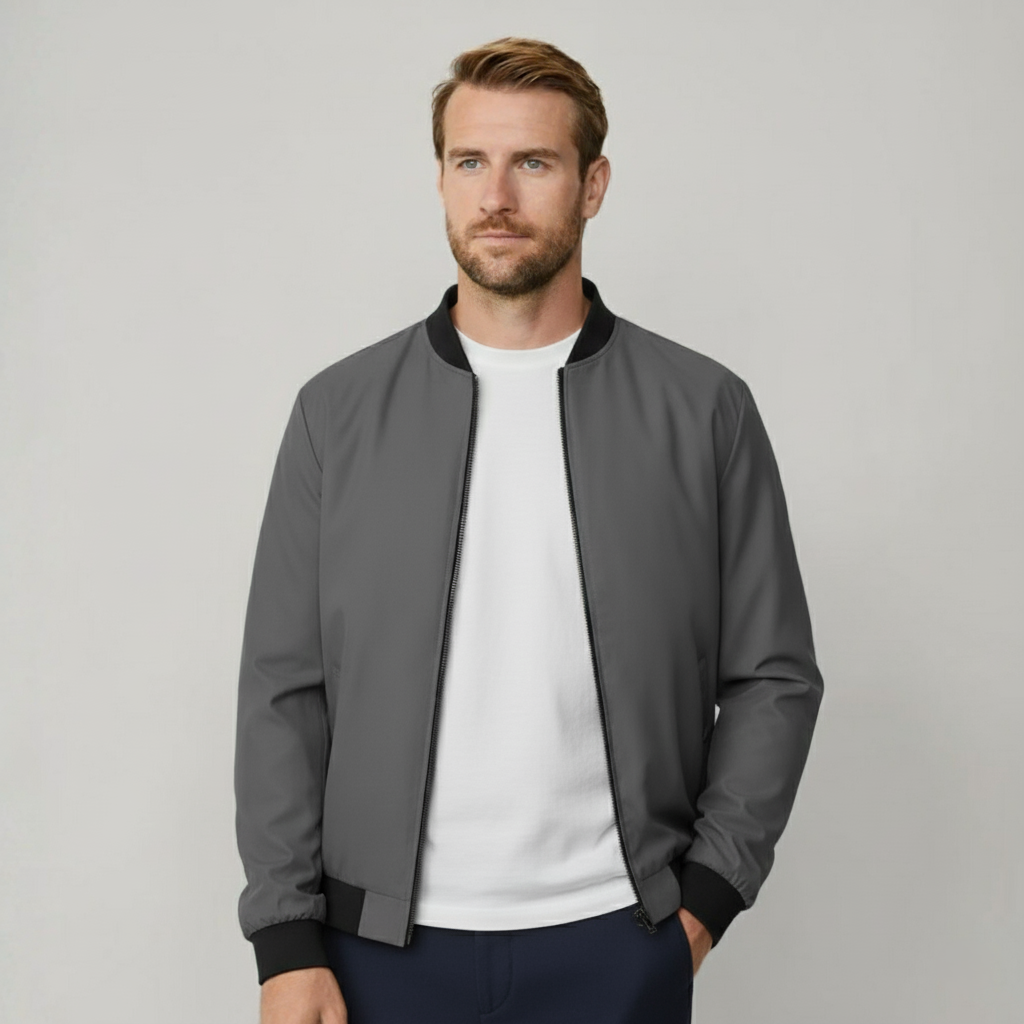 Leichte Herren Bomberjacke im Clean-Look